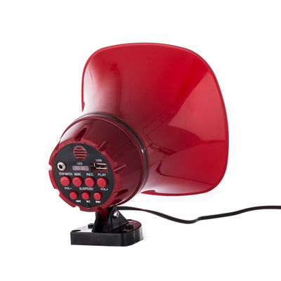 Tarjeta de memoria soportada 12V Sirena de automóvil Megapono Amplificador de altavoz con fuente de alimentación CC