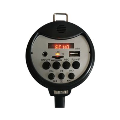 50W de gran potencia de plástico portátil Megafono negro con sirena de música