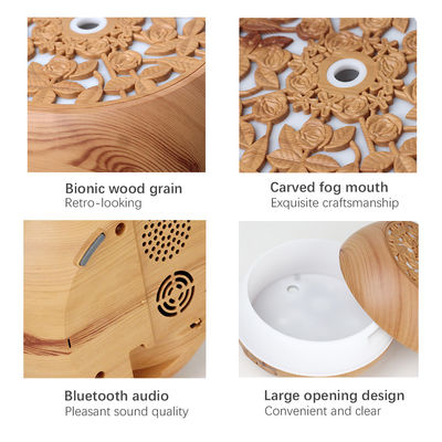 550 ml Difusor de aroma eléctrico de aceites esenciales con control remoto y altavoz Bluetooth
