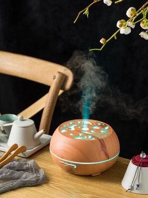 Humidificador de grano de madera 2022 Diffuser de aceite aromático con gran capacidad y estilo vintage