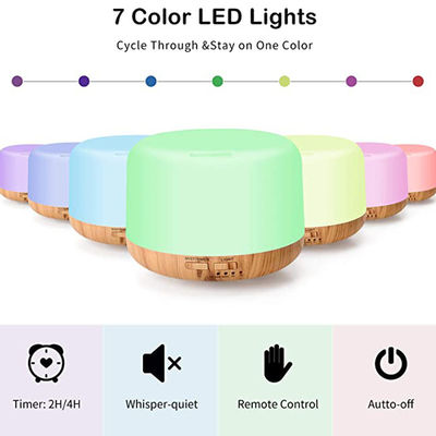 Humidificador de aire por ultrasonido de 12W portátil de tamaño pequeño de 300 ml de grano de madera