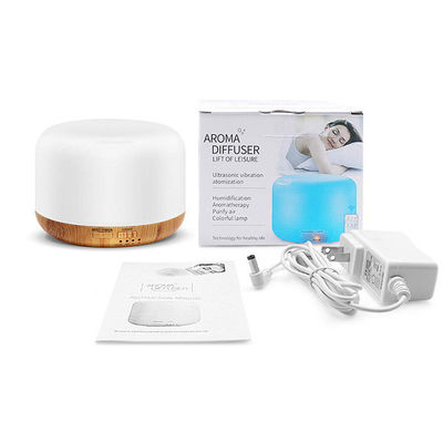 Humidificador de aire por ultrasonido de 12W portátil de tamaño pequeño de 300 ml de grano de madera