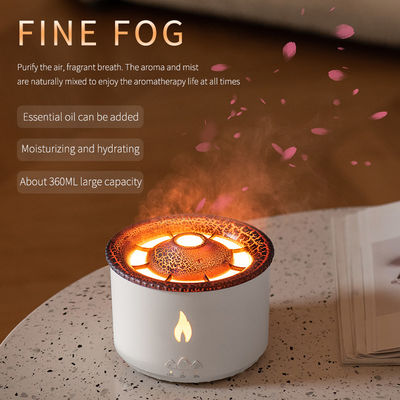 350ml Capacidad 3D efecto de llama Volcán Humidificador de aire Diffuser de aroma para fragancias para el hogar