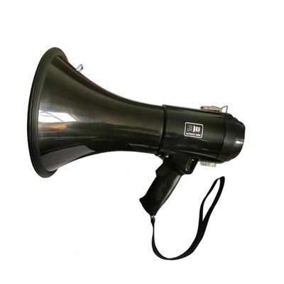 Entrada óptica Negro 50W Megafono portátil de grabación para ejercicios militares