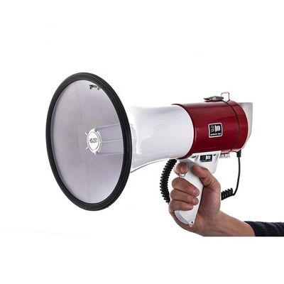 Megafono de grabación al aire libre de 50W con alcance largo de hasta 1500 m y función de grabación